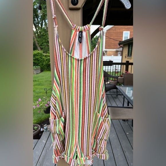 Urban Outfitters Women's Valtina Terry Cloth Short Romper Colorful Size XS - Picture 4 of 6